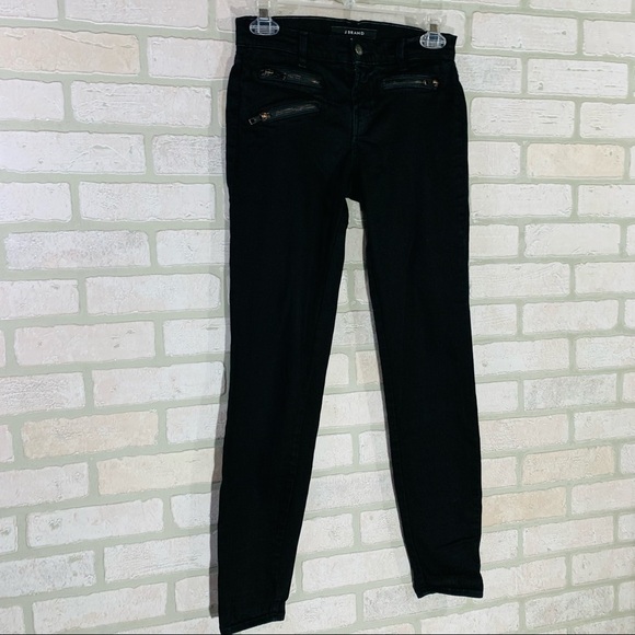 J Brand Zoey Triple Zip Skinny Jeans in Jett 25 - Picture 4 of 12
